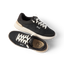 Pair of black Shoreline Palisades sneakers for women, right shoe facing right, left shoe top view, breathable mesh upper.