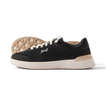 Side view of Shoreline Palisades black women's sneaker with anatomical arch support and soft cushioning outsole visible behind.