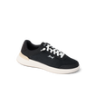 Shoreline Palisades sneaker facing right, black mesh with white laces, cushioned sole for beach-inspired comfort