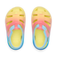 Little Totally Beachin girls’ sandals top view facing upward with surf-inspired comfort and soft-rebound cushioning.
