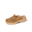 Vista Skye leopard print platform clog facing left with cushioned sole and arch support