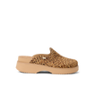 Vista Skye leopard print platform clog facing right with cushioned comfort and arch support