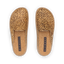 Vista Skye clogs viewed from above, toes facing upward, with leopard print and cushioned footbeds