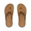 Top-down view of men's Nox sandals in brown with soft cushioning and anatomical arch support, designed for beach comfort.