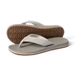 Nox men's grey flip flop sandals, angled front and bottom views, showcasing cushioned sole and textured tread.