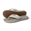Nox men's grey flip flop sandals, angled front and bottom views, showcasing cushioned sole and textured tread.