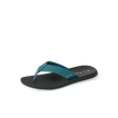 Nox men's teal and black flip flop facing left, showing top and side with anatomical arch support and cushioning.