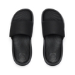 Kids Salty Slide top view showing black water-friendly slides with anatomical arch support and soft cushioning for boys.