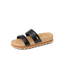 Kids Vista Hi sandal for girls facing right, black straps with tan cushioned sole, lightweight and water-friendly comfort design.