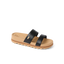 Kids Vista Hi sandal facing left, black and tan, water-friendly with soft cushioning and arch support for girls ages 5-10.