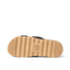 Kids Vista Hi sandal sole in tan with black straps, shown from the bottom, featuring durable, water-friendly comfort design.