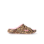 Kids Rio Slide leopard print slide sandal facing right, close-up side view, lightweight and water-friendly comfort footwear.