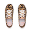 Kids Neptune unisex leopard print sneakers, top view showing laces and cushioned insoles with anatomical arch support.
