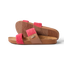 Cushion Vista women's sandals facing right, showing braided straps and cushioned sole with arch support, beach-inspired comfort.