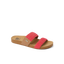 Cushion Vista women's sandal facing right with coral woven straps, anatomical arch support, and cushioned footbed for comfort.