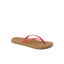 Cushion Slim women's sandal facing right with slim red straps and tan cushioned sole, water-friendly beach footwear.