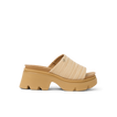 Vista Luxe Evie women's sandal facing right, platform sole and natural raffia upper, beach-inspired comfort design