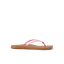 Cushion Slim women's sandal facing left, pink straps and brown sole with soft-rebound cushioning for beach comfort