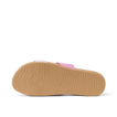 Cushion Vista women's sandal showing outsole facing up with wave-patterned grip, designed for beach comfort and support.