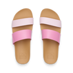 Top view of Cushion Vista women's sandals in cashmere rose with dual pink straps and cushioned footbed for beach comfort.