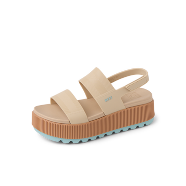 Water Vista Higher women's sandal facing right, close-up on side showing platform sole and adjustable straps