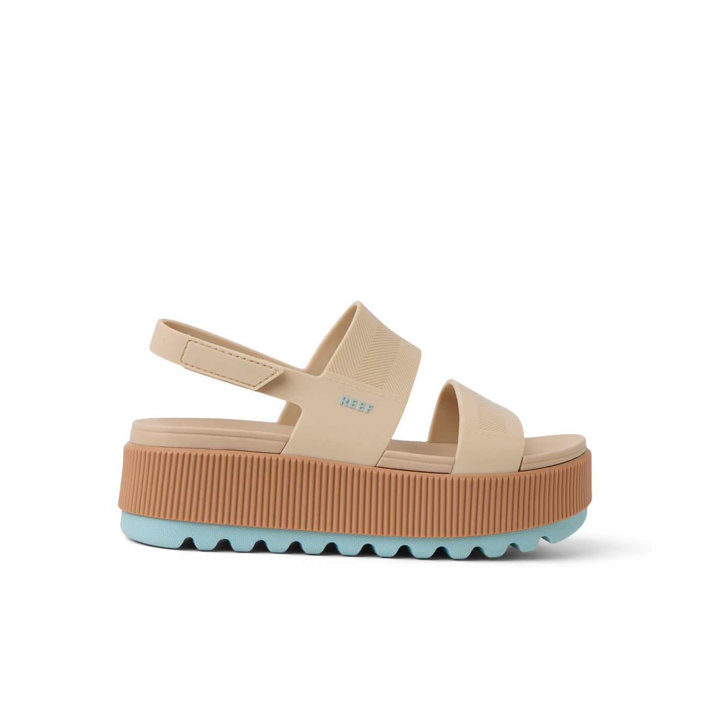 Water Vista Higher women's sandal facing right, beach-inspired platform with soft cushioning and arch support.