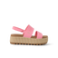 Water Vista Higher women's coral platform sandal facing right, soft cushioning and anatomical arch support for comfort.