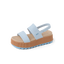 Water Vista Higher women's sandal facing left, blue straps with cushioned platform sole, beach-inspired comfort footwear.