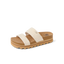 Cushion Vista Hi sandal facing right with floral textured straps, cork footbed, soft cushioning, and arch support for women.