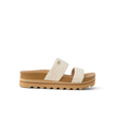 Cushion Vista Hi sandal facing left, soft-rebound cushioning, anatomical arch support, embroidered straps, beach-inspired comfort.