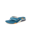Fanning men's right-facing sandal in steel blue and marigold with extra cushioning and anatomical arch support.
