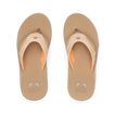 Fanning tan men's flip flops top view, showing cushioned footbed with arch support and soft water-friendly straps.