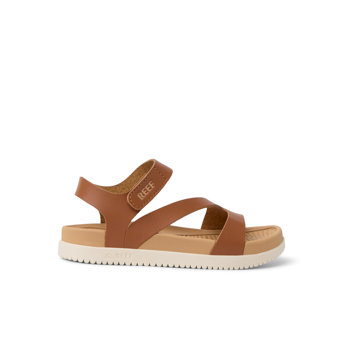 Little Cali Coastin water friendly sandal facing right with cushioned footbed and adjustable strap