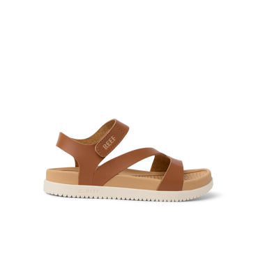 Little Cali Coastin water friendly sandal facing right with cushioned footbed and adjustable strap