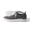 Neptune Alana women's sneaker facing right, leopard print fabric with white laces, featuring cushioned sole and arch support.