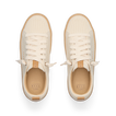Top view of Lay Day Lite women's sneakers in cream with anatomical arch support and soft-rebound cushioning for comfort.