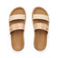Top-down view of the Vista Luxe Thea sandals facing forward with soft vegan leather straps and cushioned footbed.