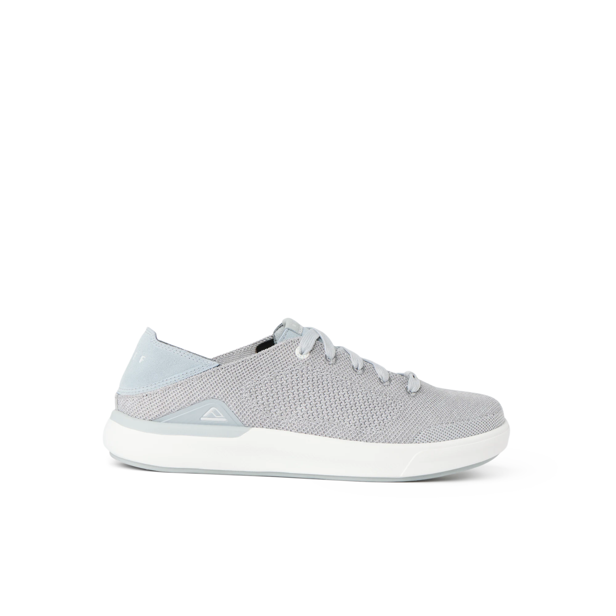 Neptune HT men's grey sneaker facing right, close-up side view, showcasing water-friendly mesh and cushioned sole.
