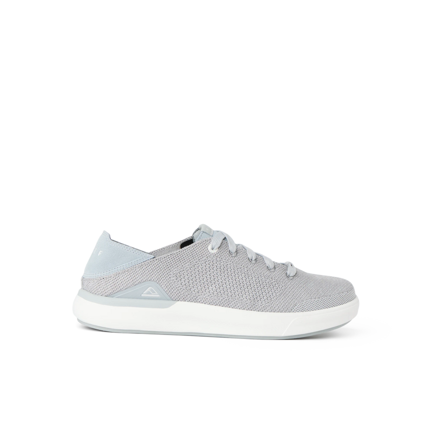 Neptune HT men's grey sneaker facing right, close-up side view, showcasing water-friendly mesh and cushioned sole.