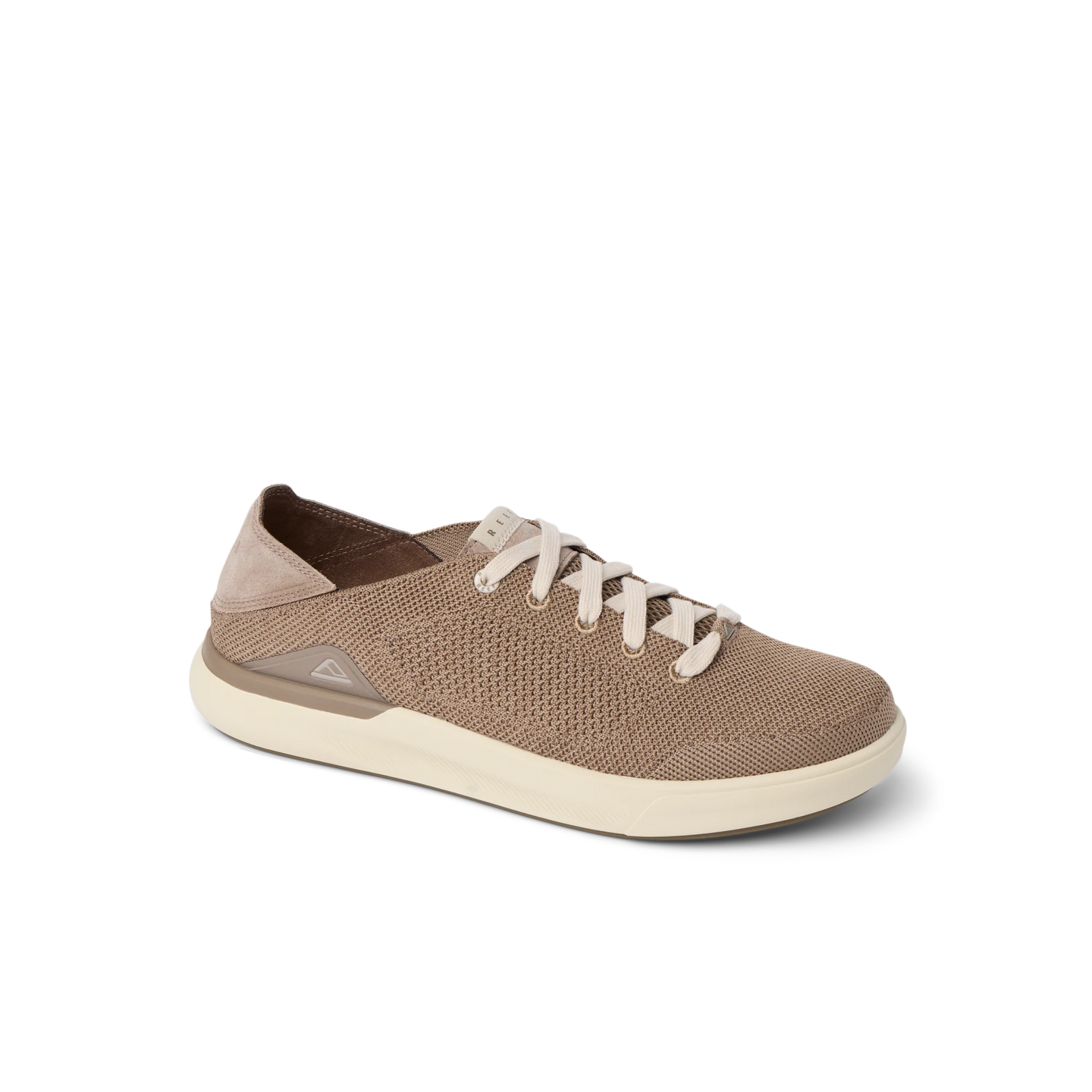 Side view of tan Neptune HT men's sneaker featuring lightweight knit upper and cushioned REEFlex midsole for all-day comfort