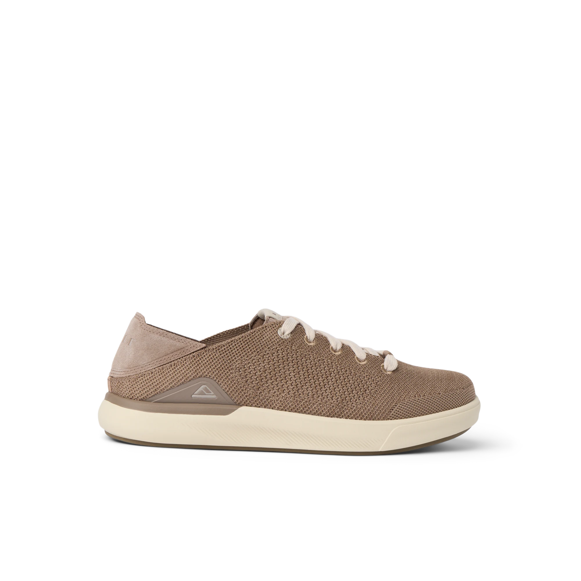 Side view of tan Neptune HT men's sneaker with breathable knit upper, lightweight sole, and anatomical arch support.