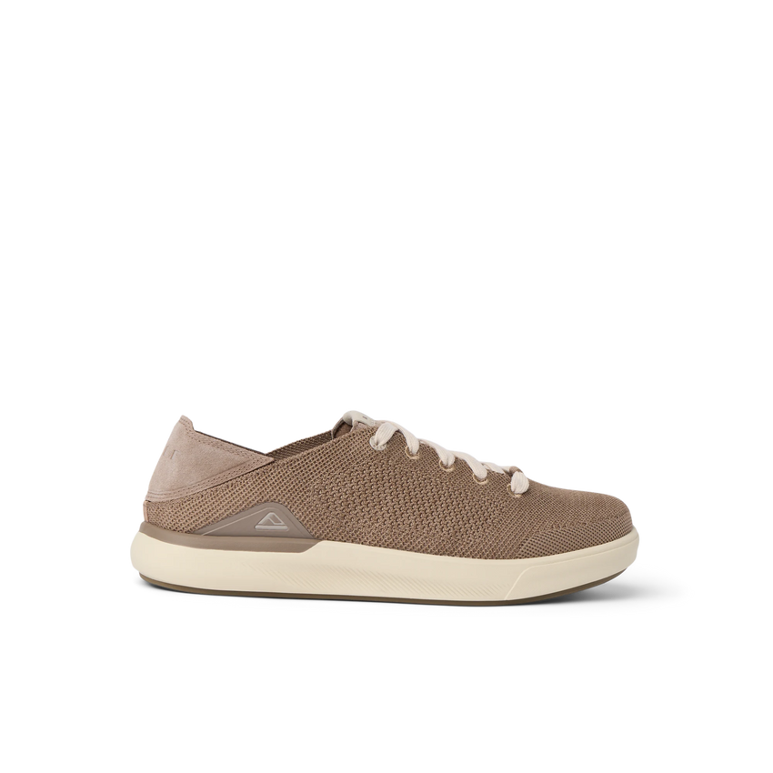 Side view of tan Neptune HT men's sneaker with breathable knit upper, lightweight sole, and anatomical arch support.