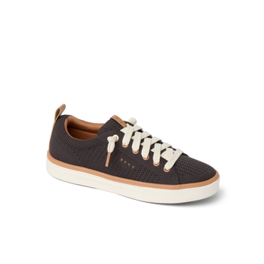 Right-facing Lay Day Lite sneaker in charcoal with white laces, breathable knit, and cushioned sole for all-day comfort.