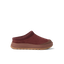 Campfire Lodge brown suede clog facing right with plush cushioning and anatomical arch support