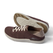 Neptune HT brown sneakers facing left with cushioned soles and textured outsoles