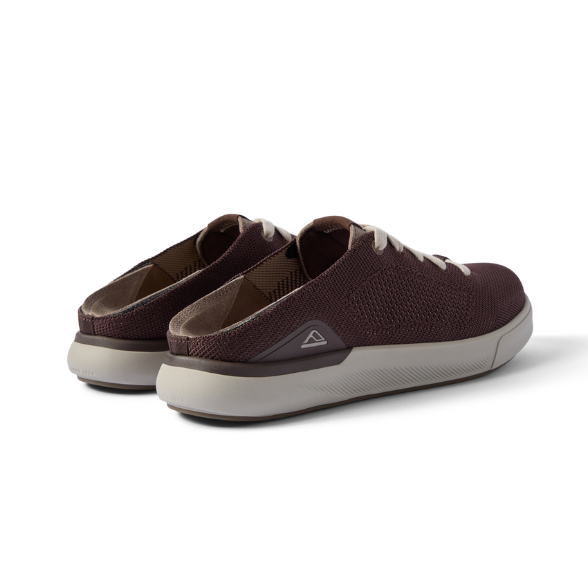 Neptune HT brown slip on sneakers facing right with cushioned soles and anatomical arch support