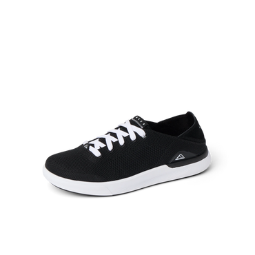 Neptune HT men's black sneaker facing right, showing front and side with lightweight, cushioned, water-friendly design.