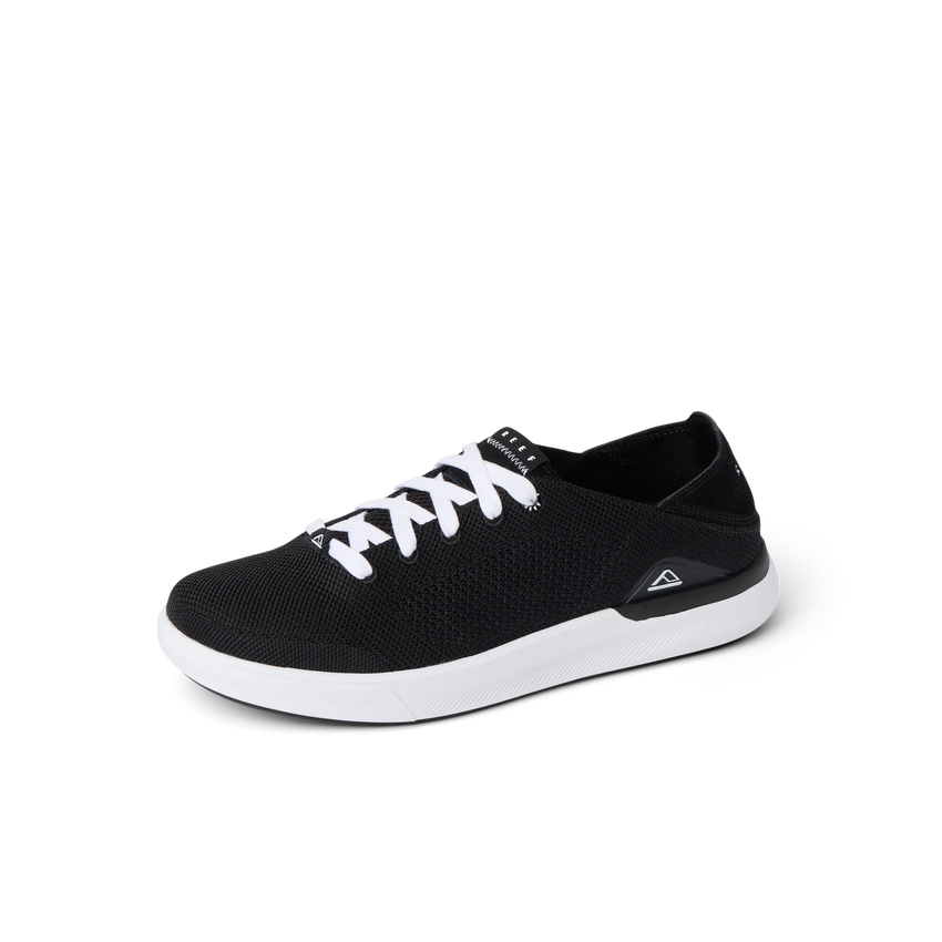 Neptune HT men's black sneaker facing right, showing front and side with lightweight, cushioned, water-friendly design.