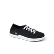 Side view of Neptune HT men's black sneaker with white sole and laces, featuring REEF's soft cushioning and arch support.