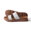 Vista Luxe Thea women's sandals in dusty blue facing right, showing side profile and sole for comfort and durability.